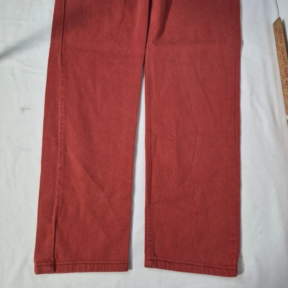 Levi's 502 Taper Jeans Mens 36x32 (38‎ x 31) Orange Regular Fit Stretch Denim